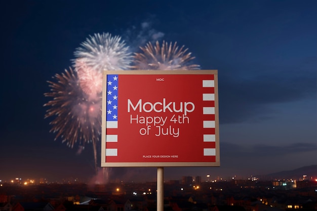 PSD 4th of july celebration mockup