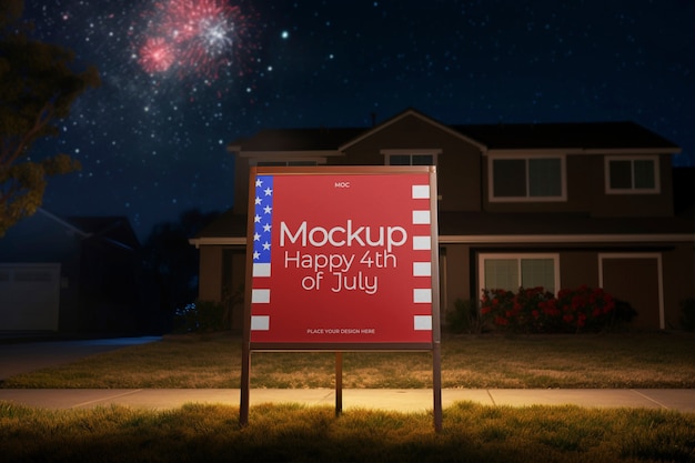 PSD 4th of july celebration mockup