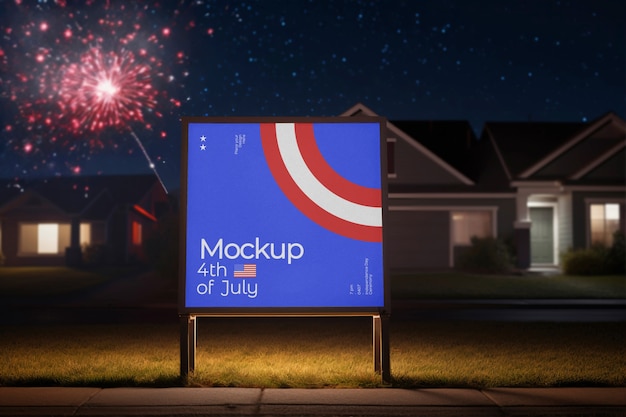 PSD 4th of july celebration mockup