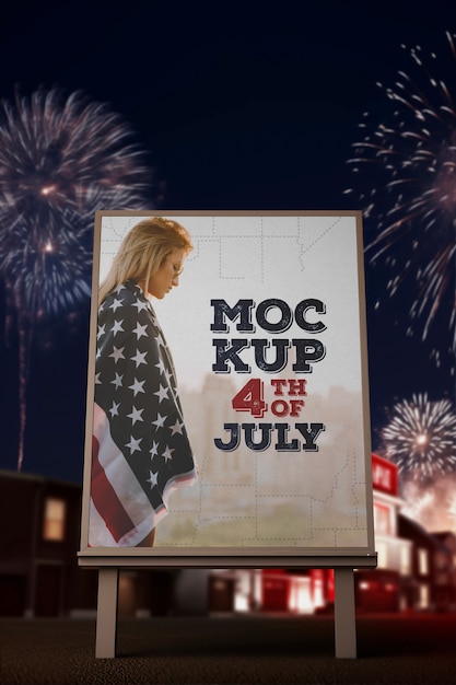 4th of july celebration mockup