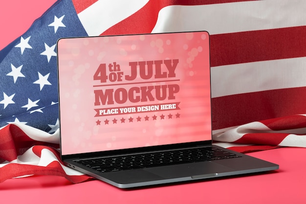 Celebrazione del 4 luglio con dispositivo smart mock-up