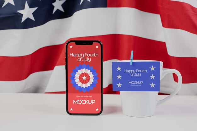 PSD 4th of july device mockup device