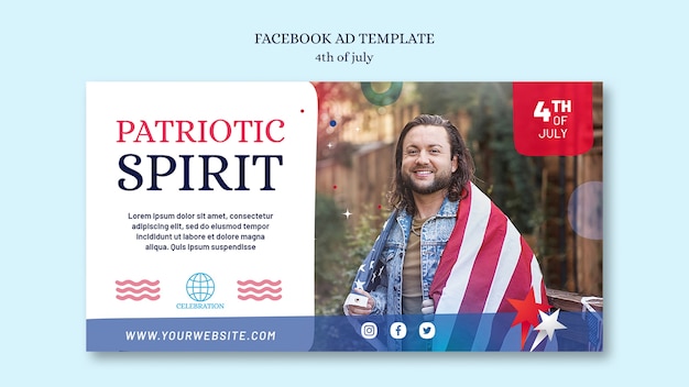 PSD 4th of july facebook template