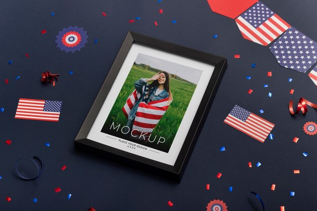 PSD 4th of july frame mockup