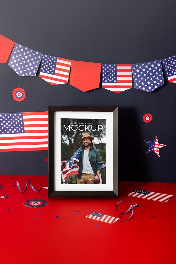 PSD 4th of july frame mockup