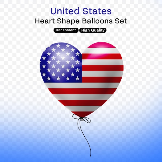 PSD 4th of july independence ballons set day post 13