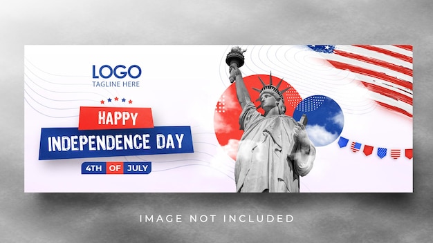 4th of july independence day banner Template