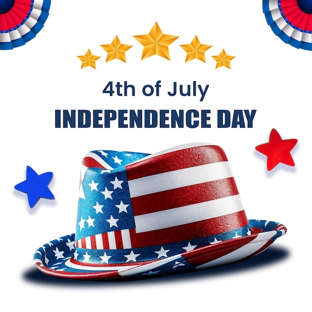 4th of July Independence Day Celebration with Patriotic Hat