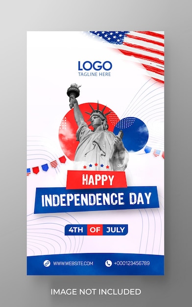 PSD 4th of july independence day instagram story template