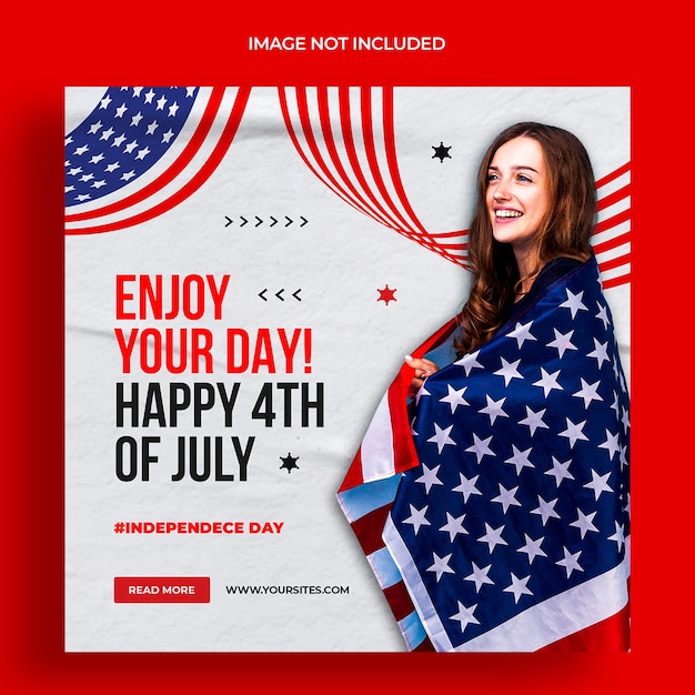 4th of july instagram post design template