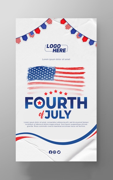 PSD 4th of july instagram story