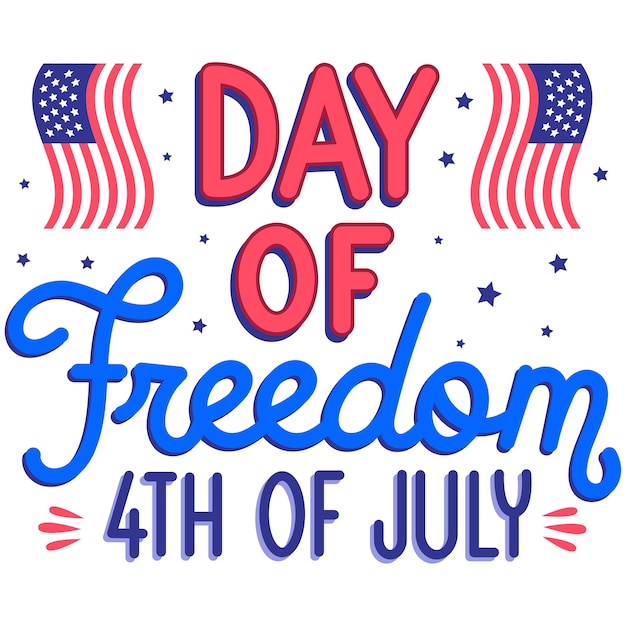 PSD 4th of july lettering