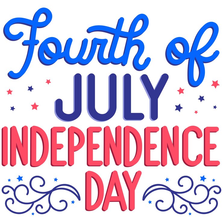PSD 4th of july lettering