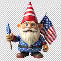 PSD 4th of july patriotic american gnome