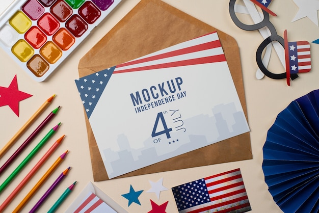 PSD 4th of july stationery mockup