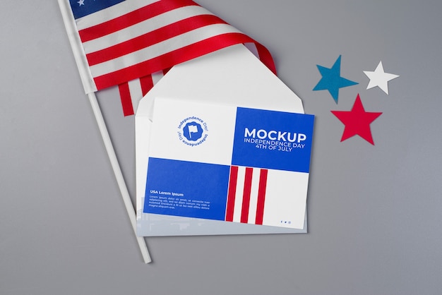 4th of july stationery mockup