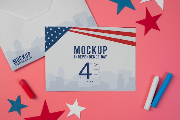 4th of july stationery mockup