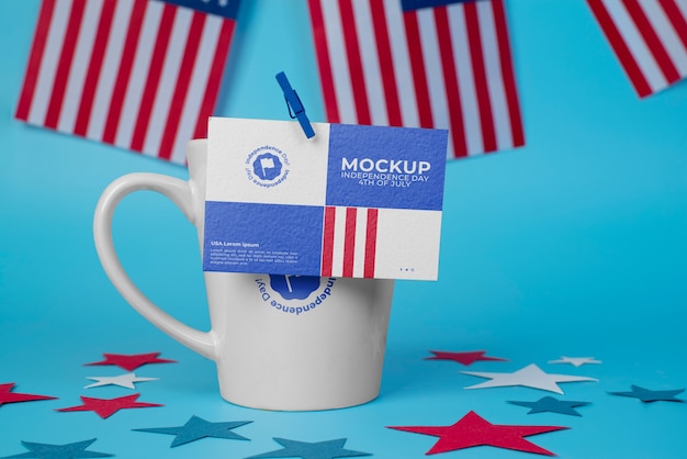 4th of july stationery mockup