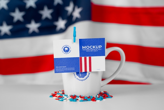 4th of july stationery mockup