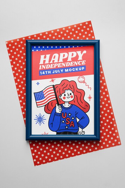 PSD 4th of july stationery mockup