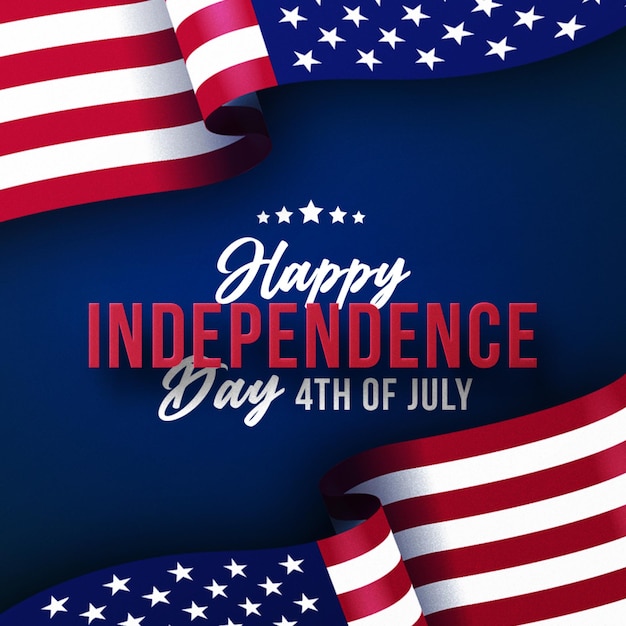 4 июля американский флаг день независимости празднование патриотического события дизайн поста в социальных сетях