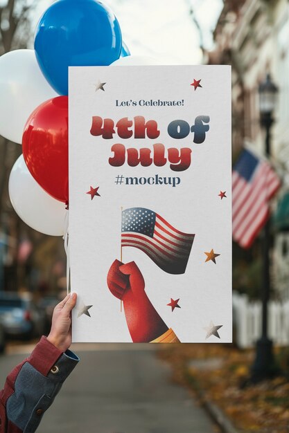 PSD 4th of july  celebration mockup