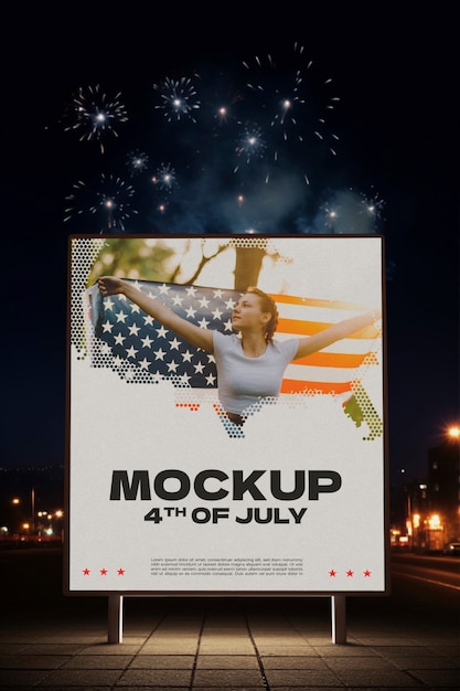 PSD 4th of july viering mockup