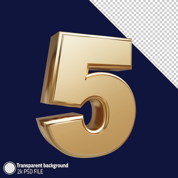 5 3D number