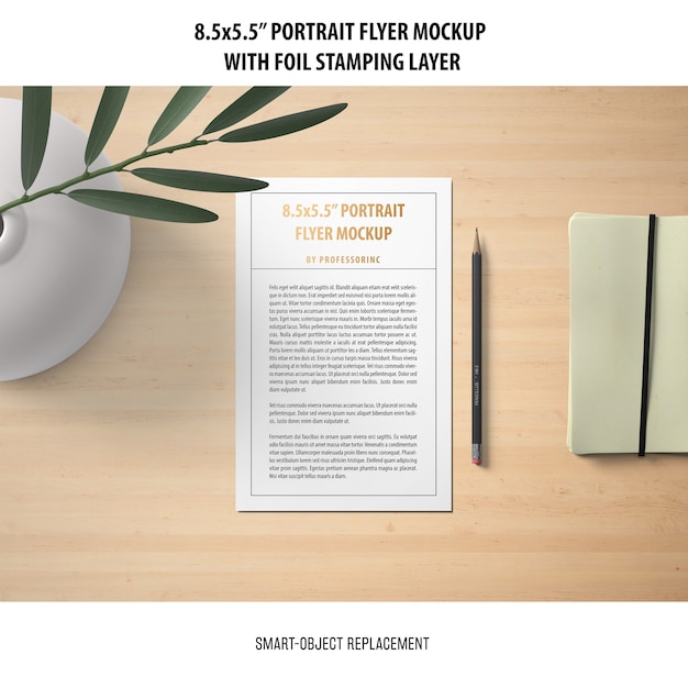 5.5x8.5'' portrait flyer mockup