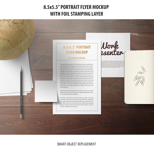 5.5x8.5'' portrait flyer mockup