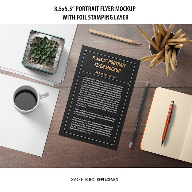 5.5x8.5'' portrait flyer mockup