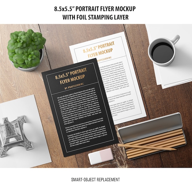 5.5x8.5'' portrait flyer mockup