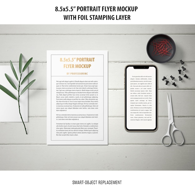 5.5x8.5'' portrait flyer mockup