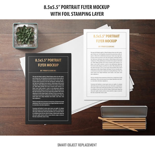 5.5x8.5'' portrait flyer mockup