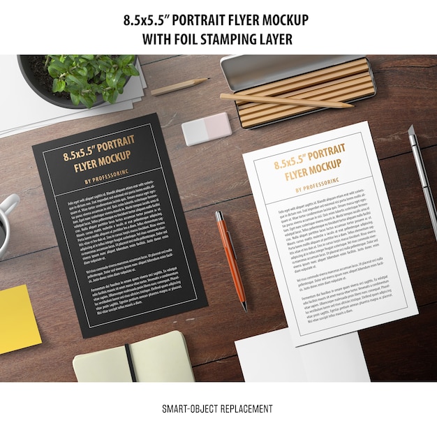 5.5x8.5'' Portrait Flyer Mockup