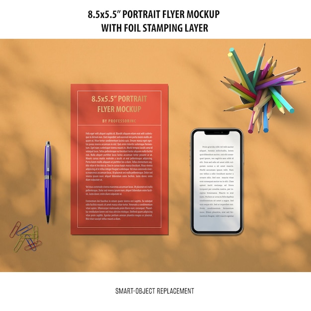 5.5x8.5'' portrait flyer mockup