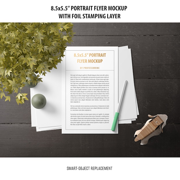 5.5x8.5'' Portrait Flyer Mockup
