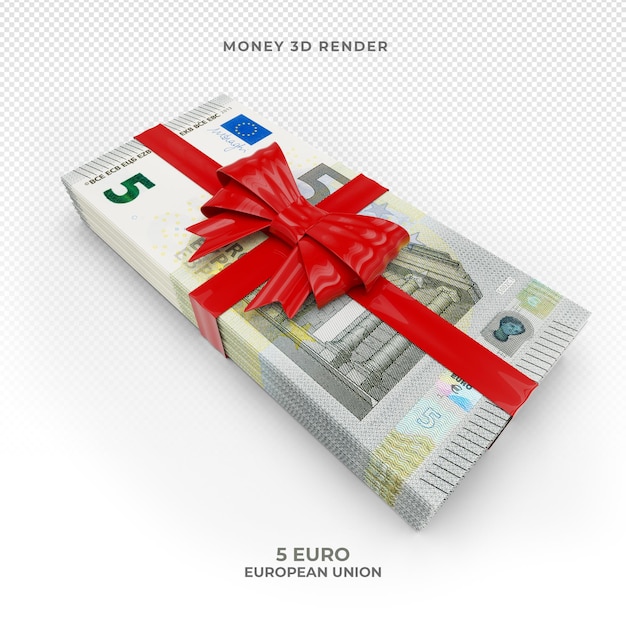 PSD 5 euro money pack with gift ribbon