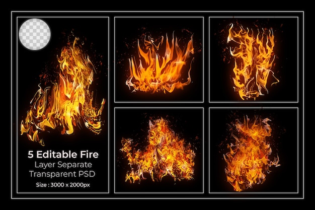 5 Fire Flames Transparent