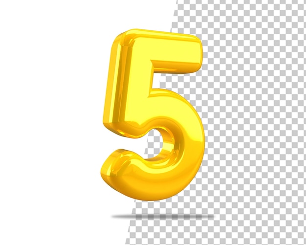 5 gold five number luxury 3d