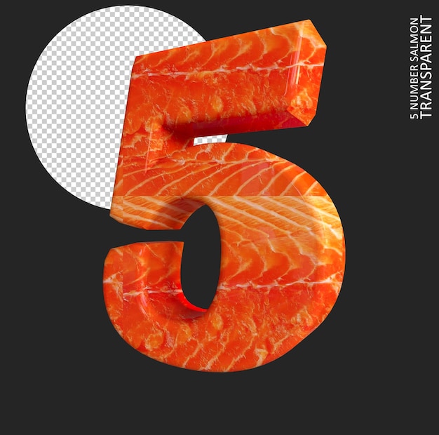 5 number Salmon texture 3d render