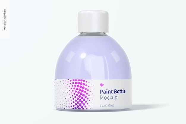 5 oz paint bottle mockup, vista frontale