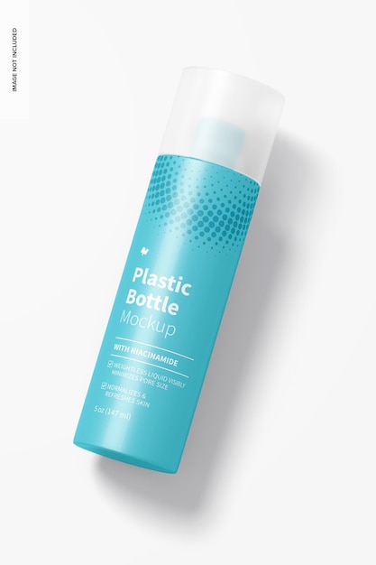 5 oz plastic bottle mockup, top view