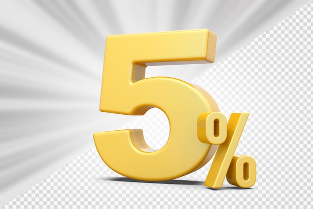 Offerta dell'oro al 5% in 3d