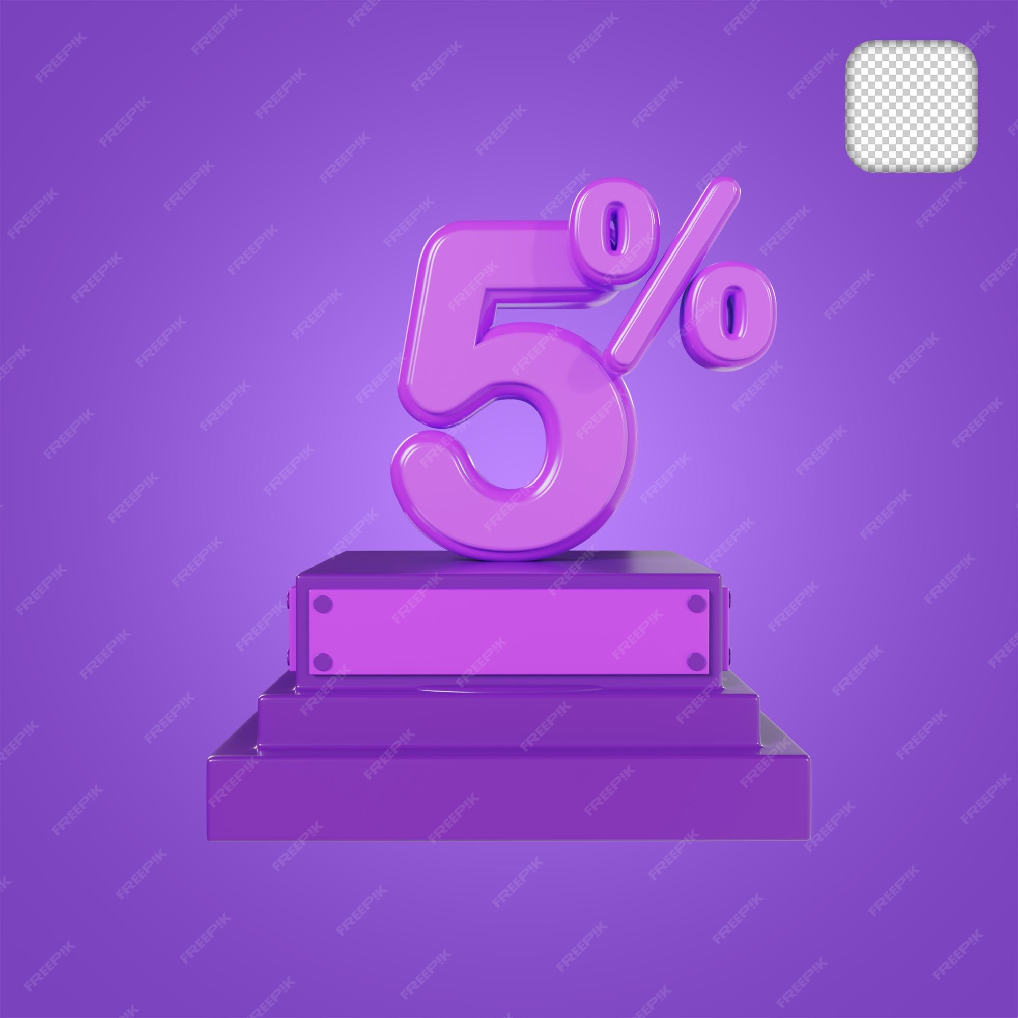 Premium PSD 5 Percent Off Discount Price 3d Illustration premium-psd-5-percent-off-discount-price-3d-illustration
