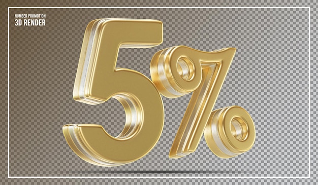 5 Percent Off Sale Golden Sale Promotion