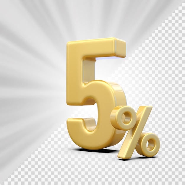 5 percent offer in 3d render