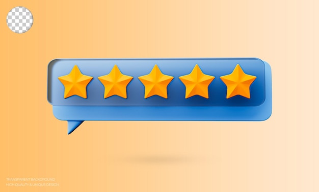 PSD 5 star rating 3d icon