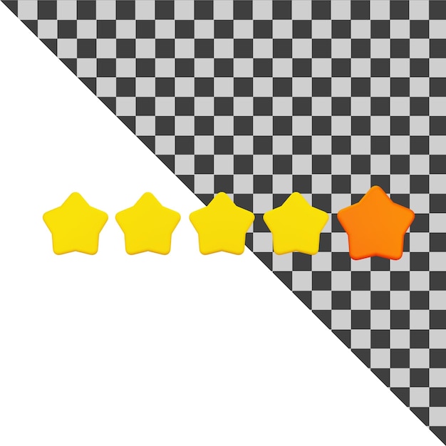5 star rating concept isolated icon 3d rendering 1