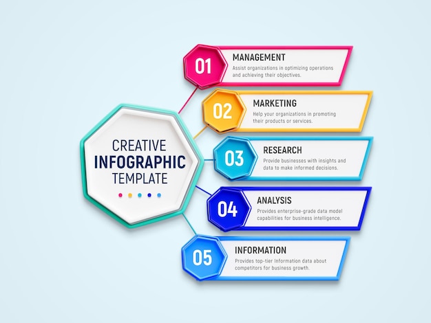 5 steps creative business infographics design template